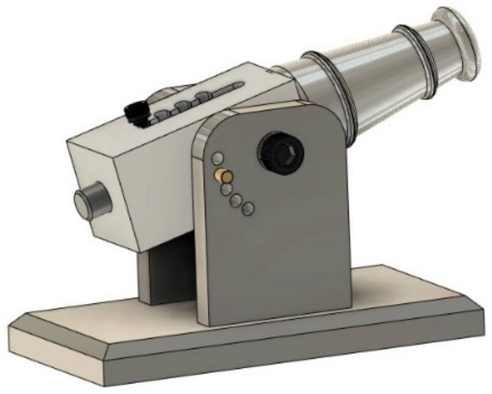 The SolidWorks CAD assembly of the cannon